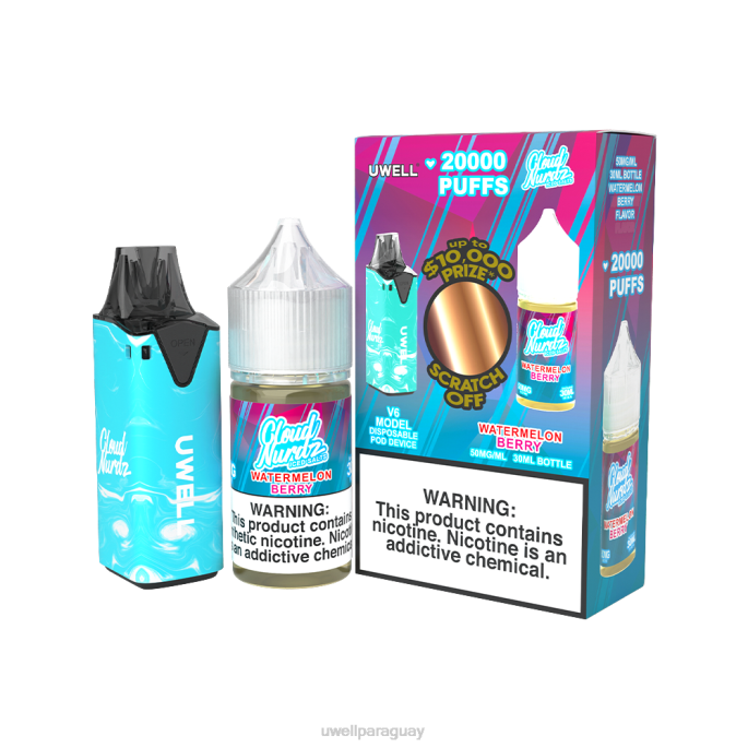 R8Z0K206 - UWELL Asunción clr azul/flv sandía y bayas heladas 50 mg UWELL V6 dispositivo desechable + jugo daddys vapor 30ml - paquete de colaboración