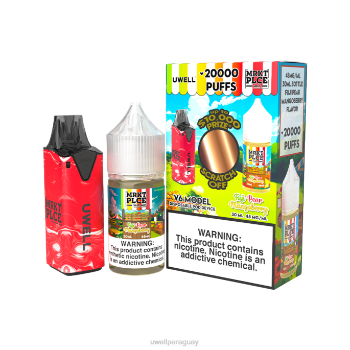 R8Z0K209 - vaper UWELL precio clr rojo/flv pera fuji mangoberry 48 mg UWELL V6 dispositivo desechable + jugo daddys vapor 30ml - paquete de colaboración