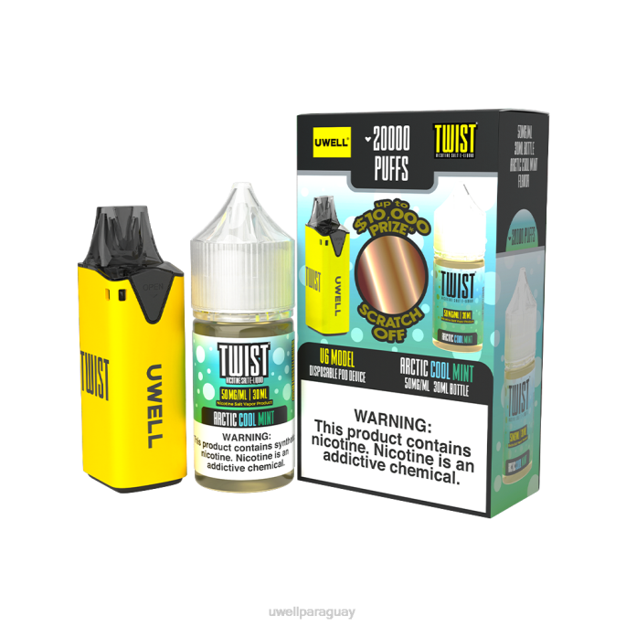 R8Z0K211 - UWELL Paraguay clr cian/flv menta 50 mg UWELL V6 dispositivo desechable + jugo daddy\s vapor 30ml - paquete de colaboración